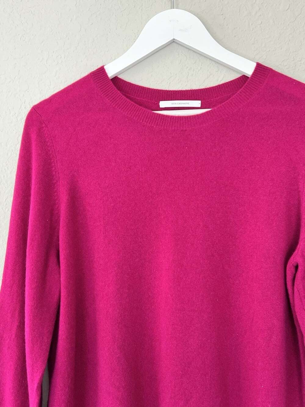 Nordstrom 100% Cashmere Solid Ribbed Knit Crewneck Pullover Sweater L - Picture 4 of 4